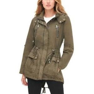 levi's parachute hooded cotton utility jacket